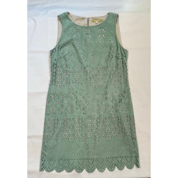Gianni Bini Dress Mint Green Suede Feel Cut Out Sleeveless Size 12 (067) - Picture 1 of 10